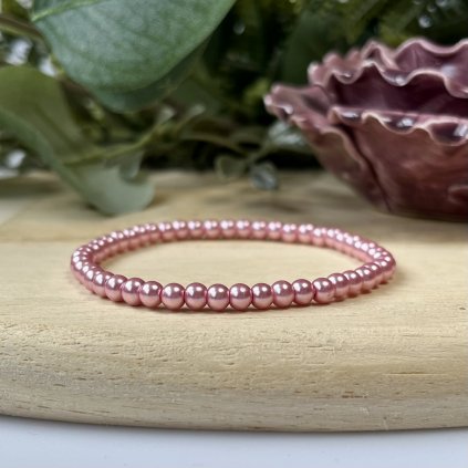 Skleněné voskované perly - růžové (4 mm)