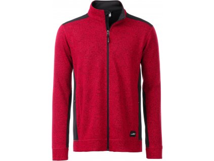 James & Nicholson | JN 862 (Farba red melange/black, Veľkosť 6XL)