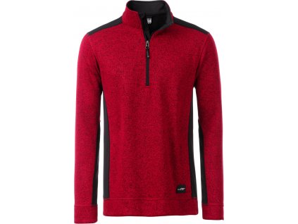James & Nicholson | JN 864 (Farba red melange/black, Veľkosť 6XL)