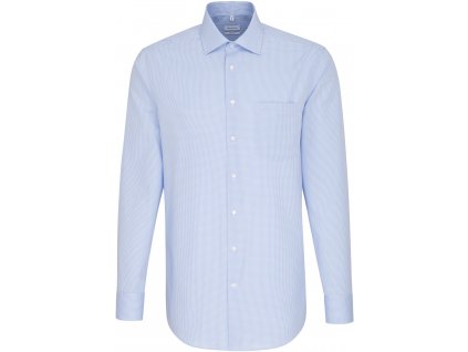 Seidensticker | Shirt Regular (Farba check light blue/white, Veľkosť 47)