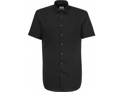 Seidensticker | Shirt Regular SSL (Farba black, Veľkosť 47)