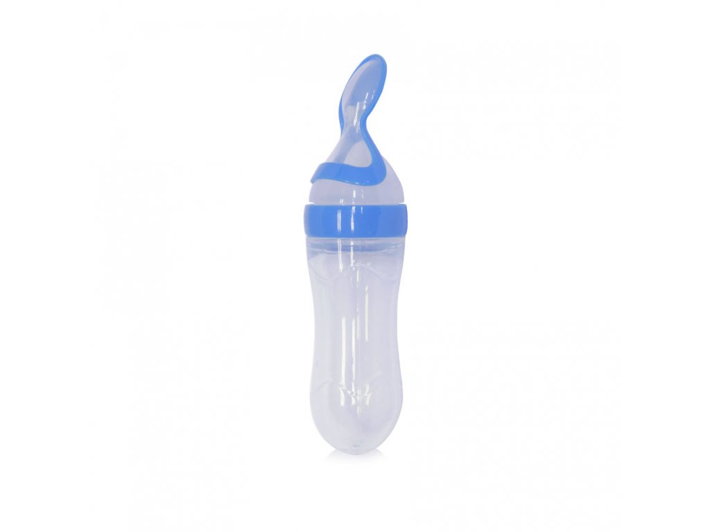Unikátní kojenecká lahvička Lorelli se silikonovou lžičkou 90ML BLUE