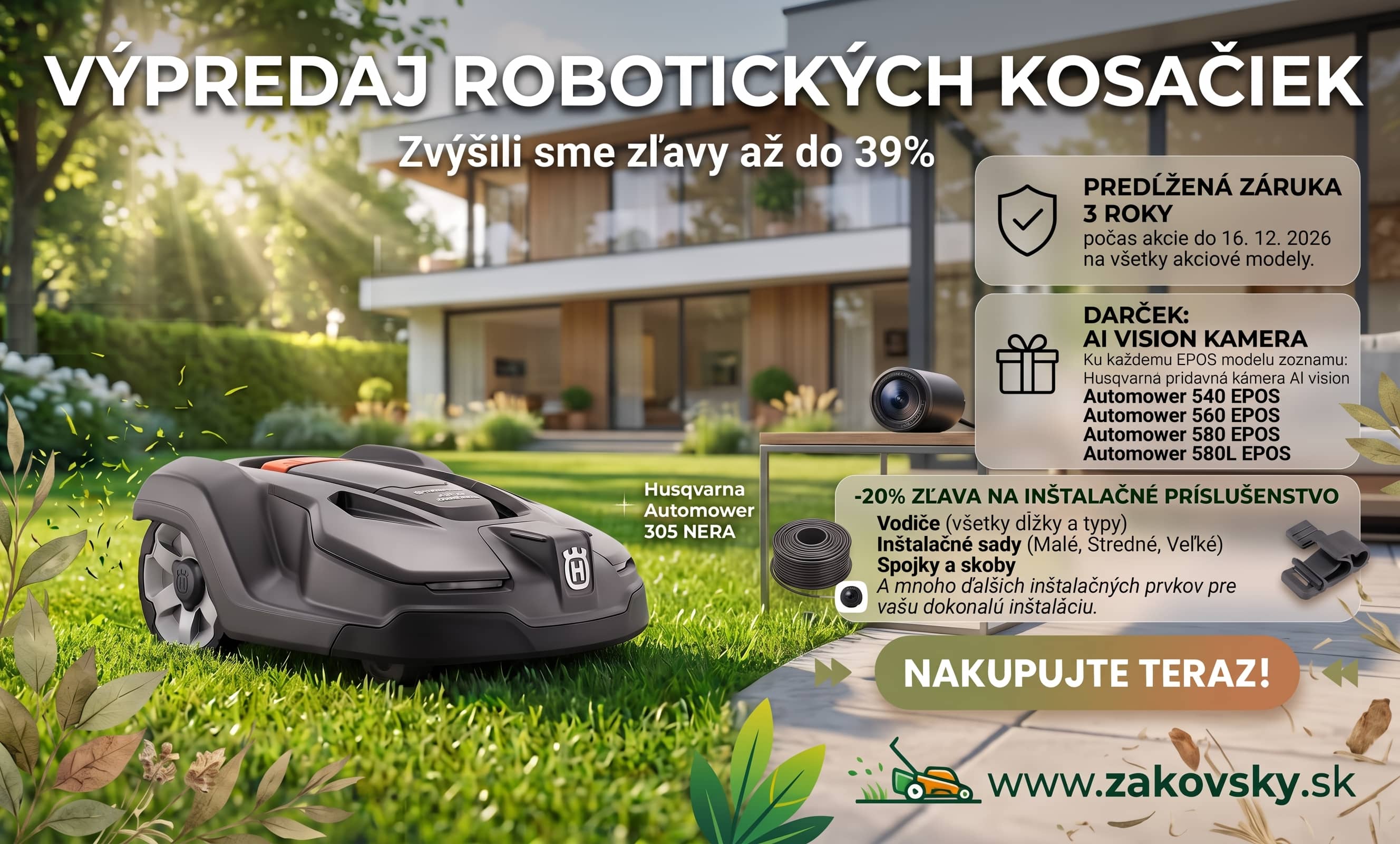 Totálny výpredaj robotických kosačiek Husqvarna