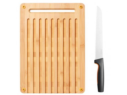 Súprava Functional Form bambusový lopárik na krájanie chleba a nôž