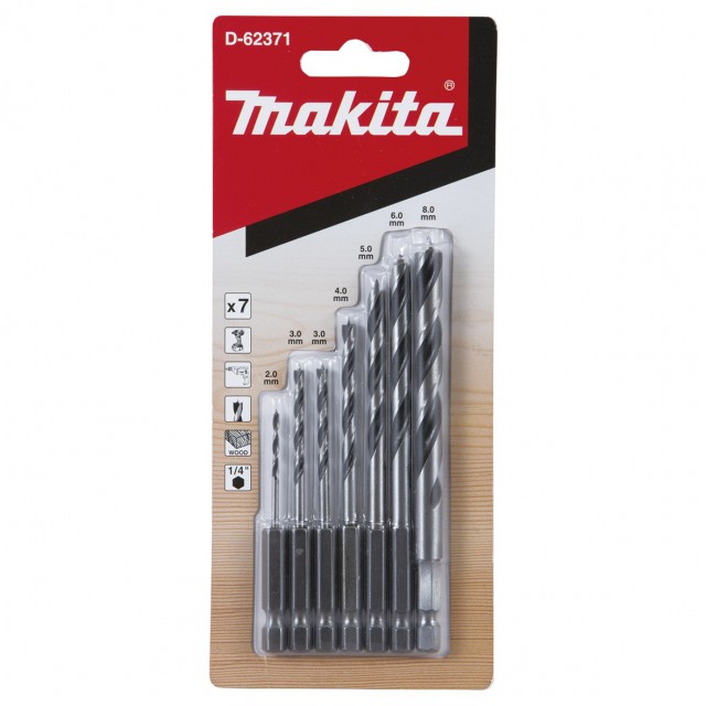 Makita - príslušenstvo Sada vrtákov do dreva s ¼“ upínaním