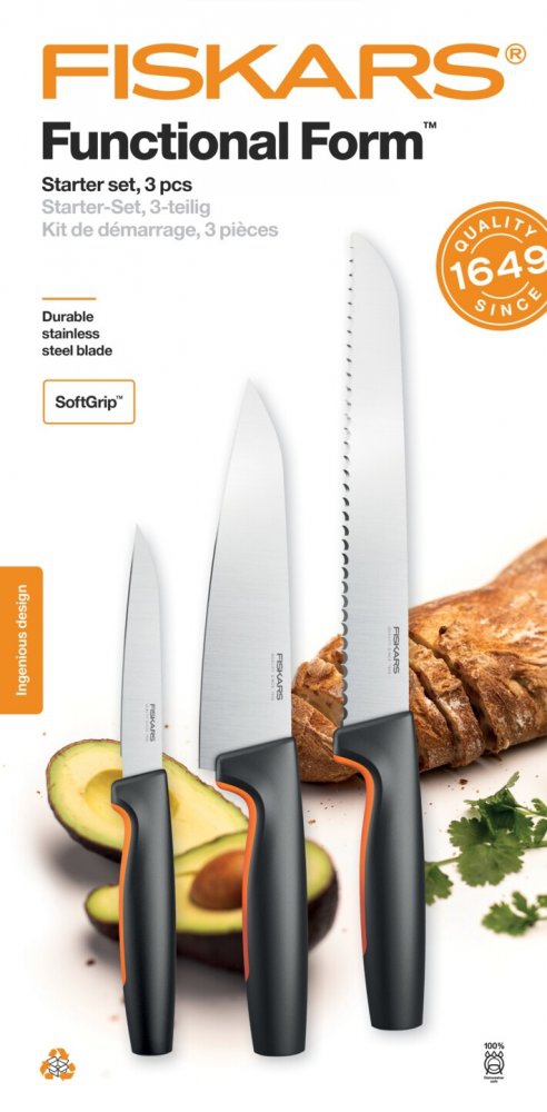 FISKARS Štartovacia súprava s 3 nožmi Functional Form