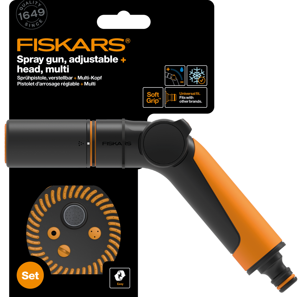 FISKARS Sada zavlažovacej pištole nastaviteľná + zavlažovacia hlava multi