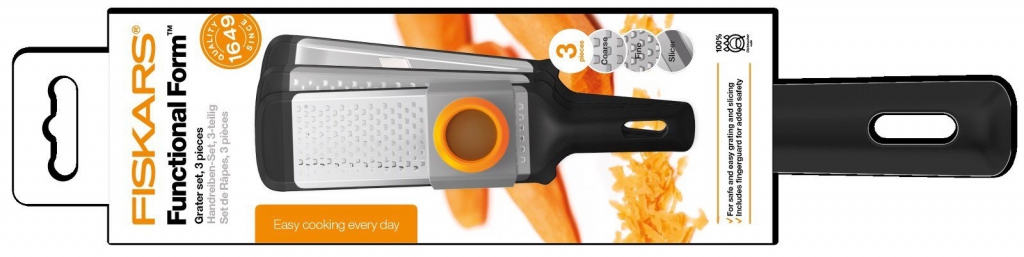 FISKARS Sada jemné, hrubé strúhadlo a krájač zeleniny