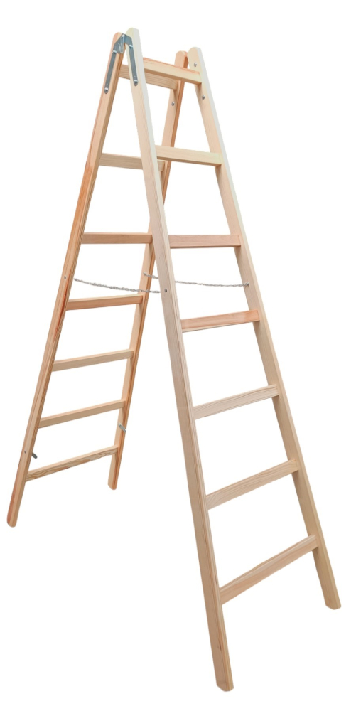 2907 Drevený rebrík dvojdielny /ŠTAFLE /PREMIUM/ PROFI