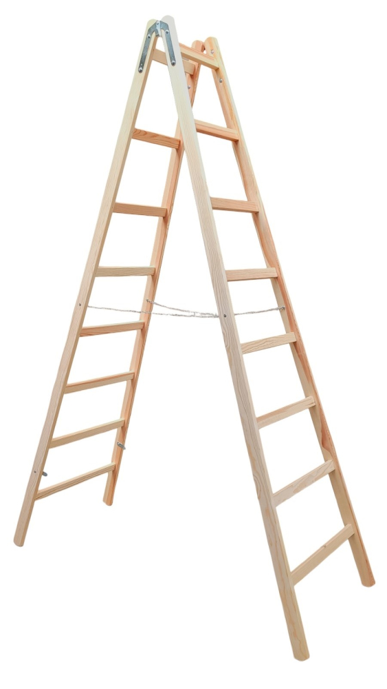 2908 Drevený rebrík dvojdielny /ŠTAFLE /PREMIUM/ PROFI
