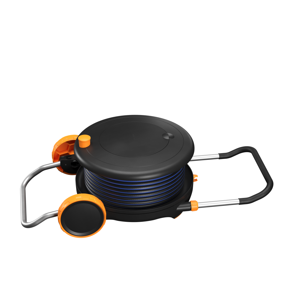 FISKARS Vozík s bubnom a hadicou M, 13 mm (1/2”), dosah 21,5 m
