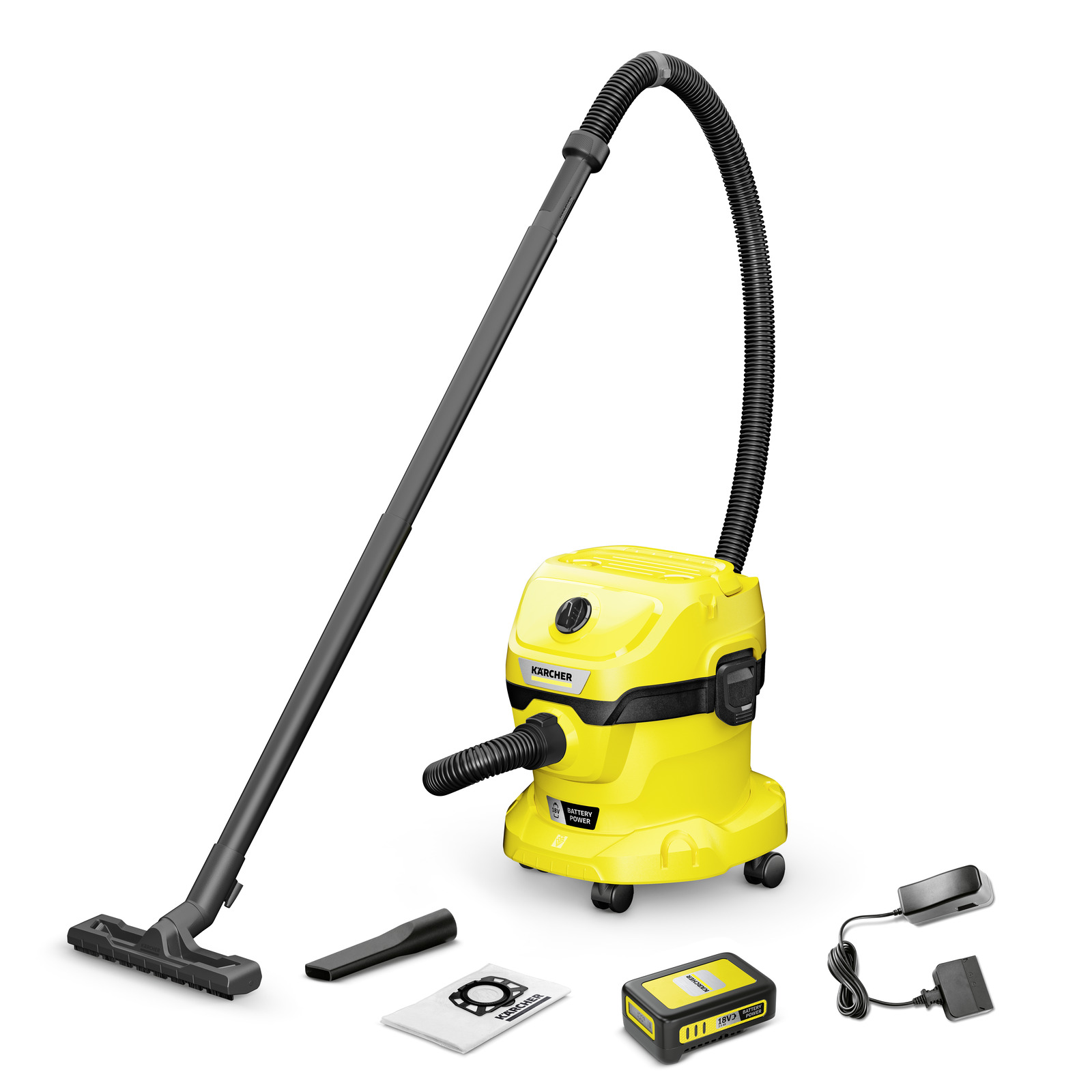Karcher Kärcher Akumulátorový mokro suchý vysávač WD 2-18 V Battery Set V-12/18