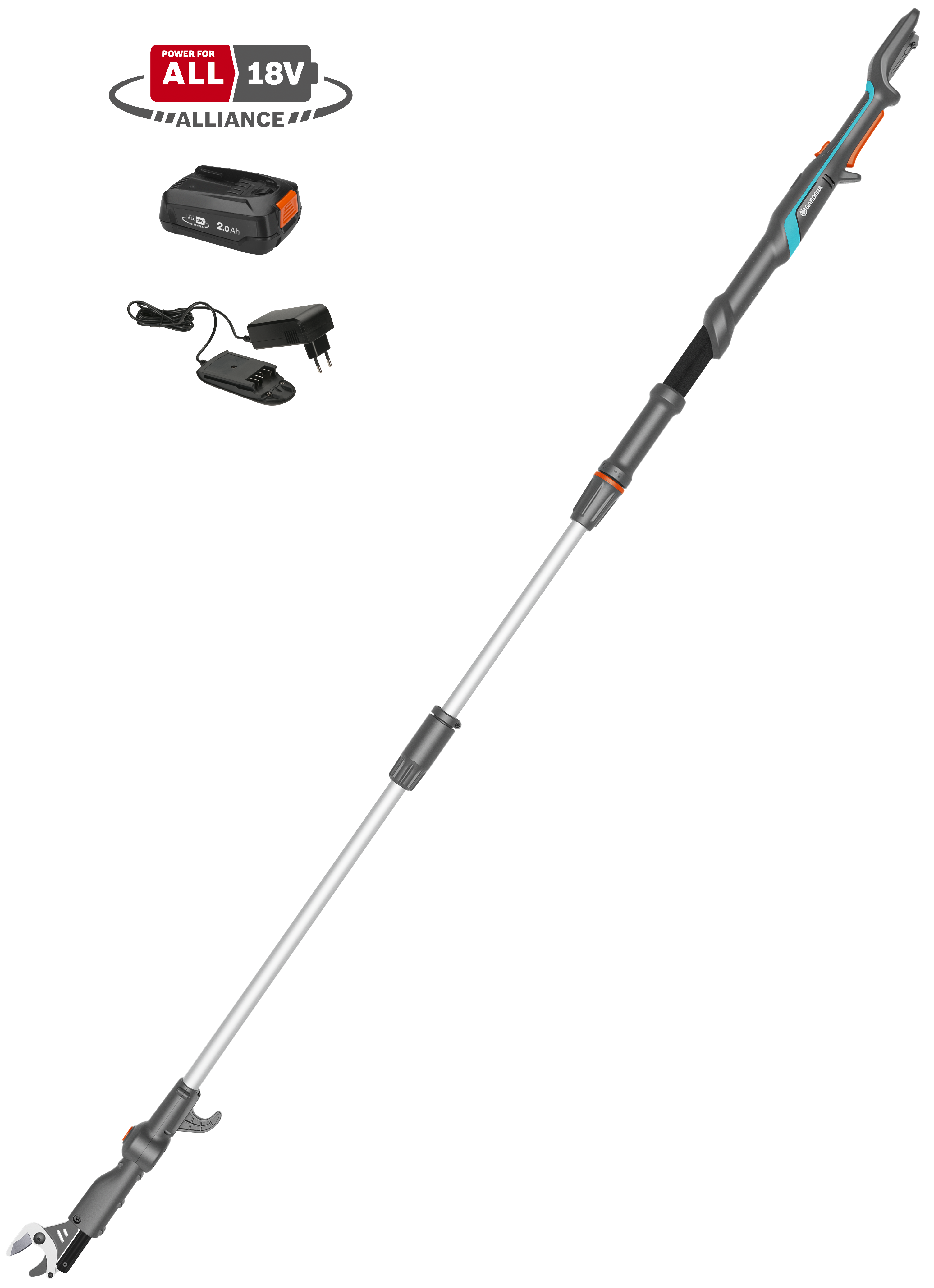 Gardena Akumulátorové teleskopické nožnice na konáre HighCut 250/18V P4A - súprava