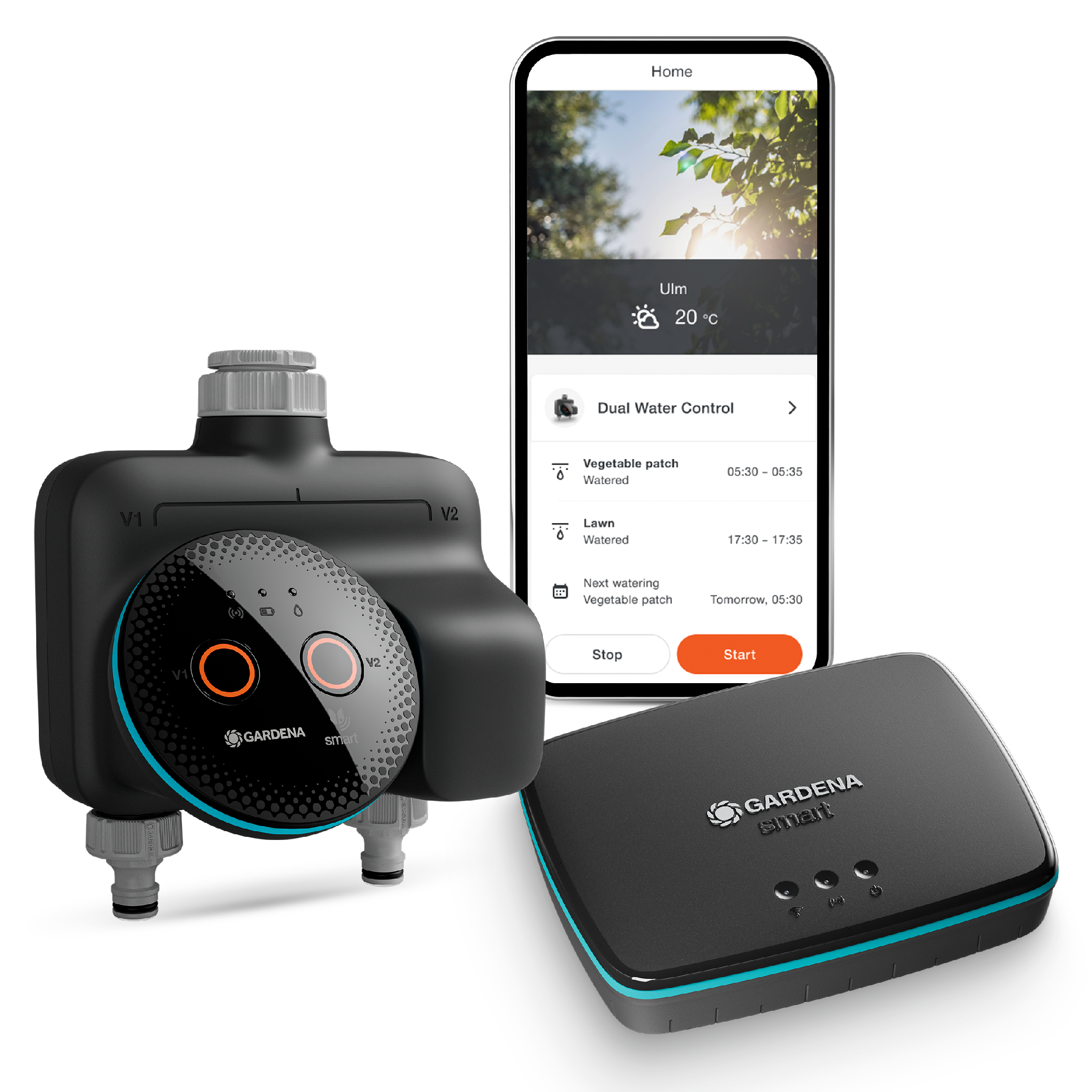 Gardena smart zavlažovací počítač Dual Set, zavlažovacie počítače; smart