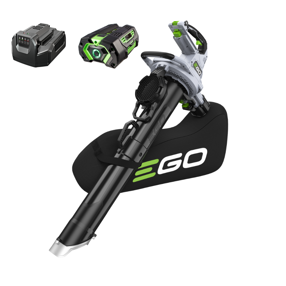 EGO POWER+ LV5000E / LV5004E aku fukár a vysávač lístia s drvičom (3-v-1)-SADA s batériou a nabíjačkou