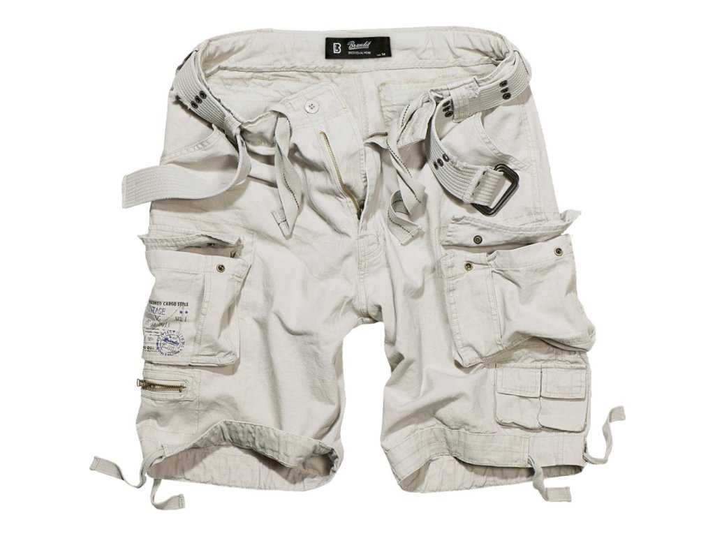 Kraťasy s opaskem SAVAGE vintage OLD WHITE (barva BÍLÁ - WHITE, velikost 3XL)