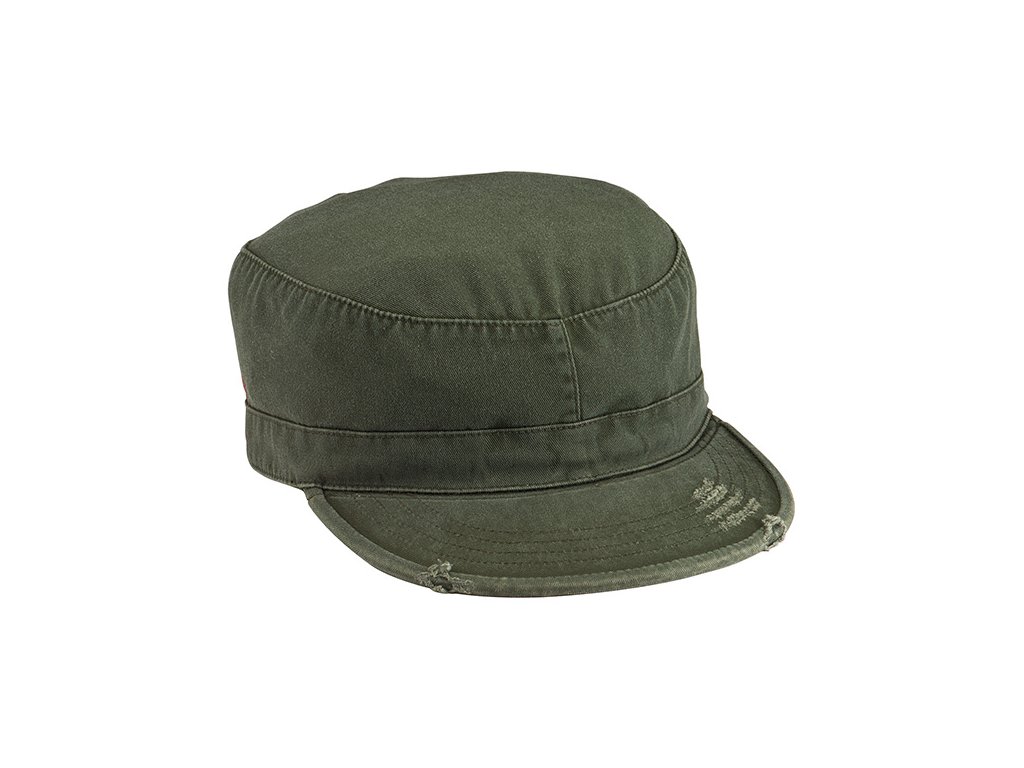 Čepice VINTAGE FATIGUE ZELENÁ (barva ZELENÁ - OLIV, velikost L)