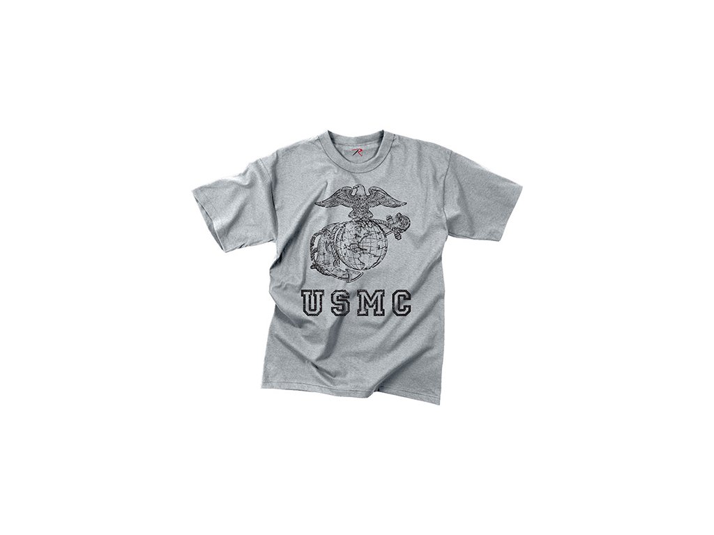 Triko VINTAGE USMC GLOBE AND ANCHOR ŠEDÉ (barva ŠEDÁ - GREY, velikost L)