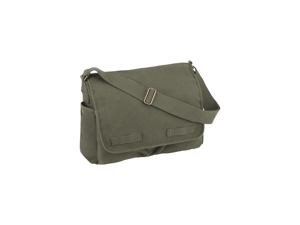 Taška VINTAGE přes rameno 38 x 28 x 15 cm ZELENÁ