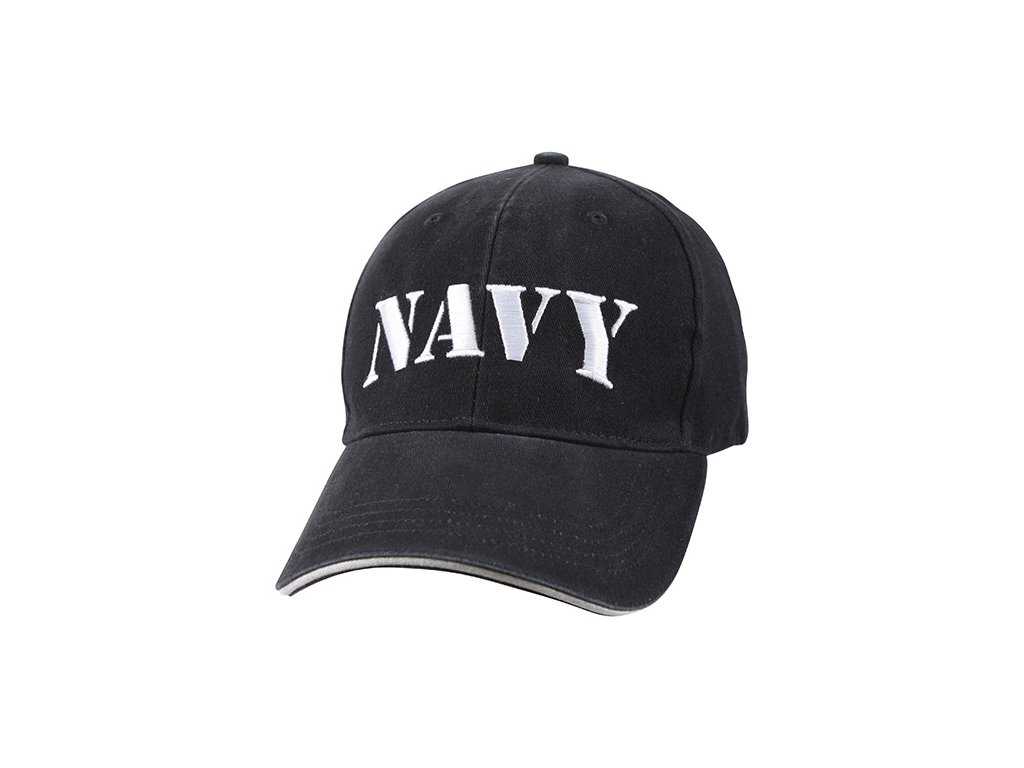 Čepice s vyšitým nápisem NAVY vintage TMAVĚ MODRÁ