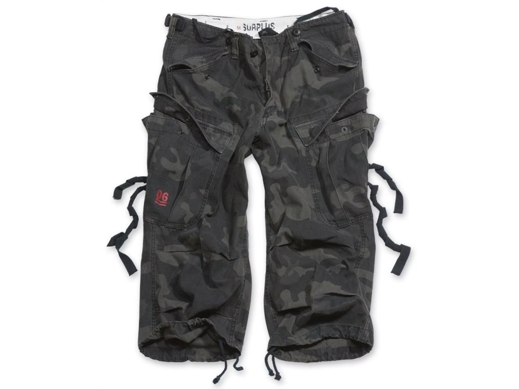 Kraťasy ENGINEER VINTAGE 3/4 BLACK CAMO (barva BLACK CAMO, velikost S)