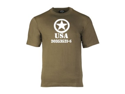 Triko krátký rukáv USA ALLIED STAR ZELENÉ (barva ZELENÁ - OLIV, velikost L)