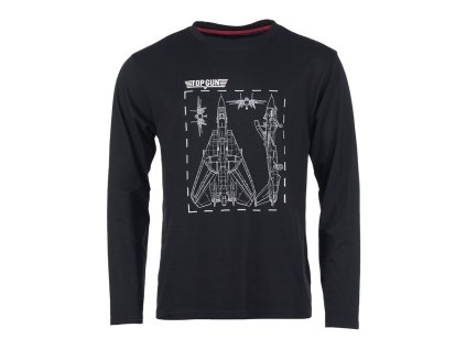 Triko TOP GUN dlouhý rukáv ČERNÉ (barva ČERNÁ - BLACK, velikost XL)