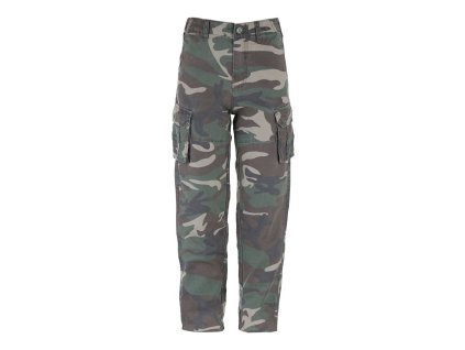 Kalhoty dětské CARGO stonewashed WOODLAND (barva US WOODLAND, velikost 110-116)