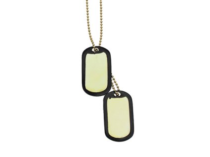 Známky identifikační US "DOG TAG" s tišítky ZLATÉ