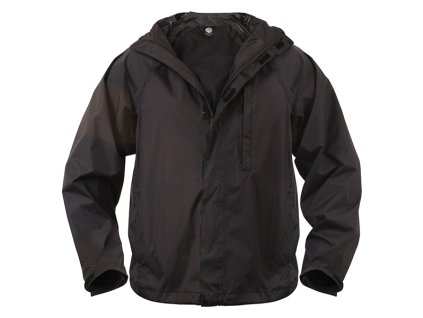 Bunda nepromokavá lehká s kapucí ČERNÁ (barva ČERNÁ - BLACK, velikost 3XL)
