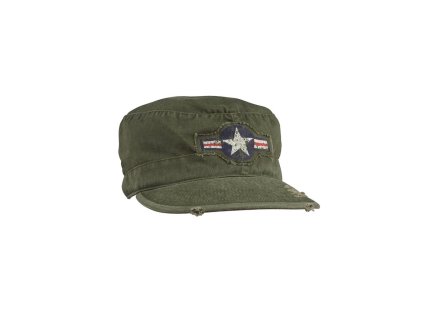 Čepice VINTAGE FATIGUE AIR CORP ZELENÁ (barva ZELENÁ - OLIV, velikost L)