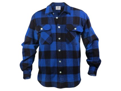 Košile dřevorubecká FLANNEL kostkovaná MODRÁ (barva MODRÁ, velikost 3XL)