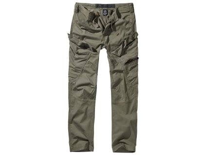 Kalhoty ADVEN SLIM FIT ZELENÉ (barva ZELENÁ - OLIV, velikost L)