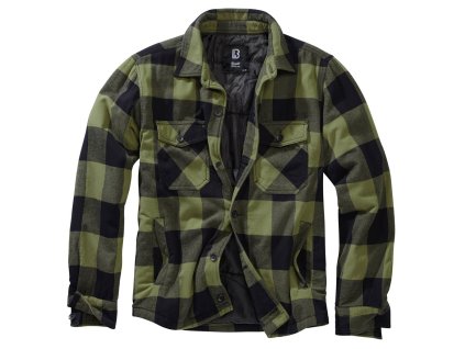 Košile LUMBERJACKET dlouhý rukáv flanel ČERNO/ZELENÁ (barva zelená, velikost 3XL)