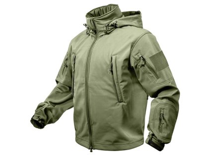 Bunda TACTICAL s kapucí softshell ZELENÁ (barva ZELENÁ - OLIV, velikost 3XL)