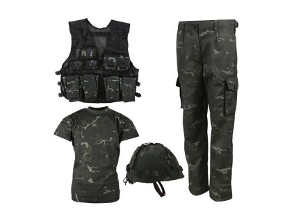Komplet dětský taktický ARMY COMBO BTP BLACK (barva BTP BLACK, velikost 11-12)