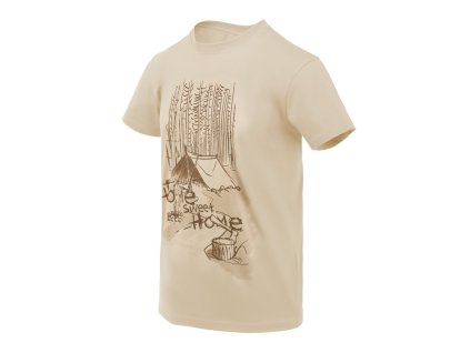 Triko HOME SWEET HOME KHAKI (barva KHAKI - PÍSKOVÁ, velikost 3XL)