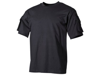 Triko taktické rukáv VELCRO panel s kapsou ČERNÉ (barva ČERNÁ - BLACK, velikost 3XL)