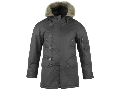 Bunda US pilotní N-3B BASIC dlouhá ČERNÁ (barva ČERNÁ - BLACK, velikost 3XL)
