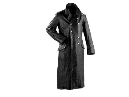 Kabát důstojnický kožený ČERNÝ (barva ČERNÁ - BLACK, velikost 48)