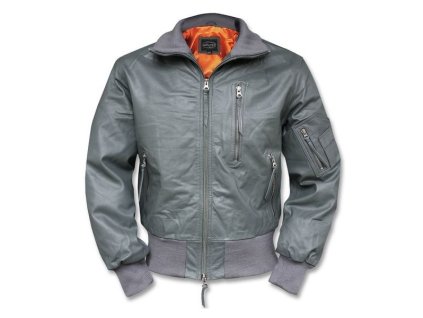 Bunda kožená BW AVIATOR ŠEDÁ (barva ŠEDÁ - GREY, velikost 48)