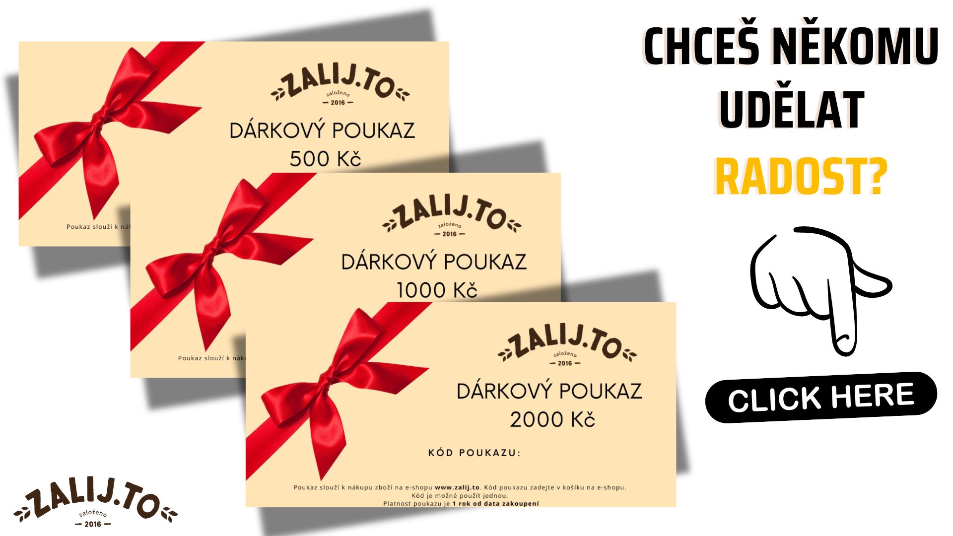 Dárkové poukazy Zalij.To