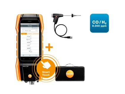 Inovativní testo 300 sada 2 - Analyzátor spalin (O2, CO až do 8,000 ppm)