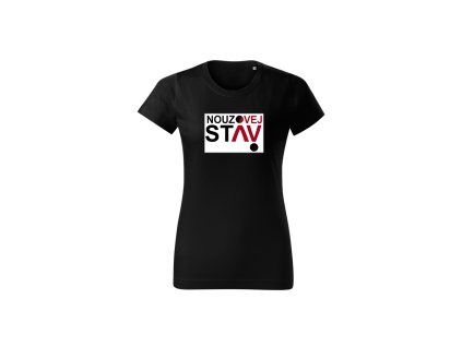 nouzák černá žena na bílém pozadí