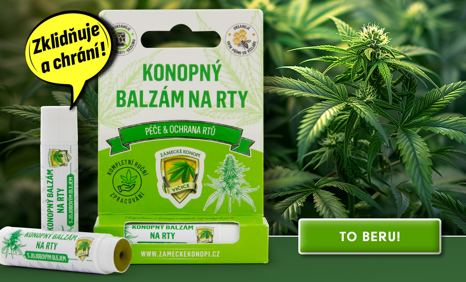 Konopný balzám na rty - uklidňuje a chrání