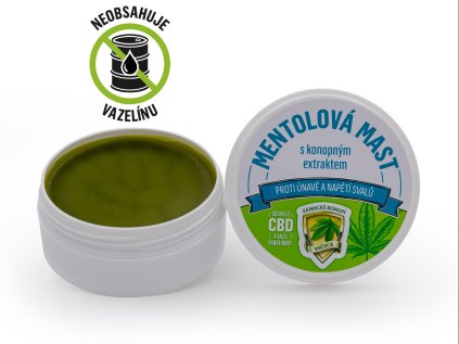 Mentolová mast s konopným extraktem a mentolem (60 ml)