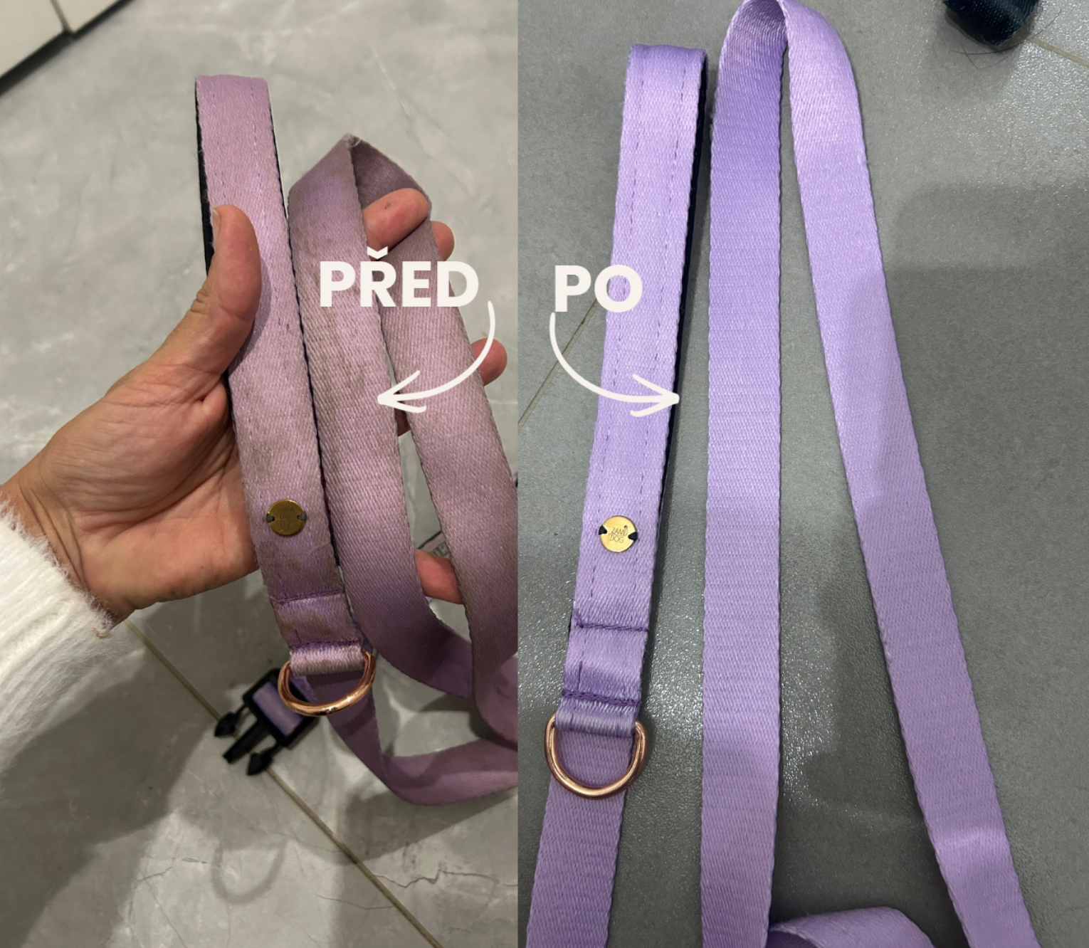 Zamidog před vypráním a po vyprání