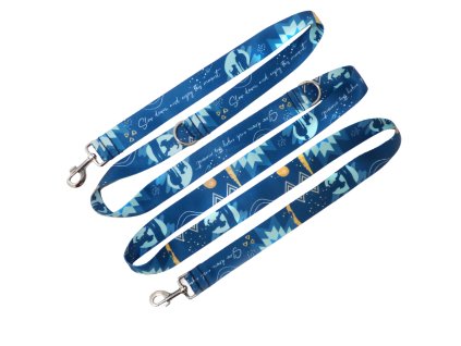 prepínací vodítko pro psa modré barvy