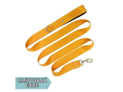 Vodítko pro psa žluté puntíky