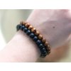Drevený korálkový náramok - čierný